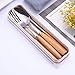 Portable Flatware Set, Travel Camping Cutlery Set, Knife Spoon Chopsticks Set, Portable Travel Silverware Dinnerware UtensilSet with a Waterproof Organizer box (1 set beachwood set)