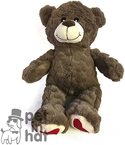Valentine Teddy Bear Plush Dog Toy, 14", Red hearts