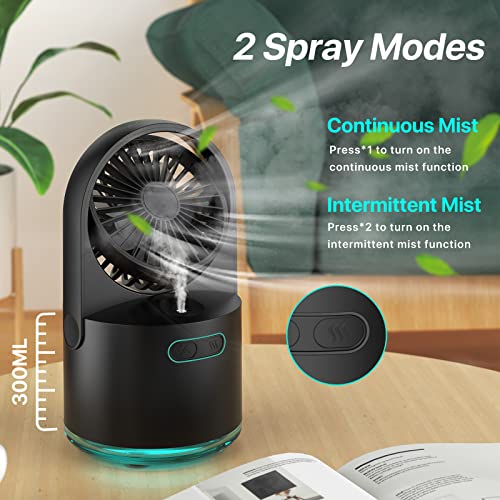 Table Misting Fan,Personal Cooling Mister Fan with 300ML Water Tank