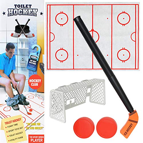 Fun Hockey Game Toy, Hockey Ice Top Hockey Game, Toilet Hockey Game Decomp Fun Game Ice-hockey Toy Have Fun In Spare Time Hockey Ice Top Hockey Game For Kids & Adults - Includes 1 Game Board, 1 Hockey