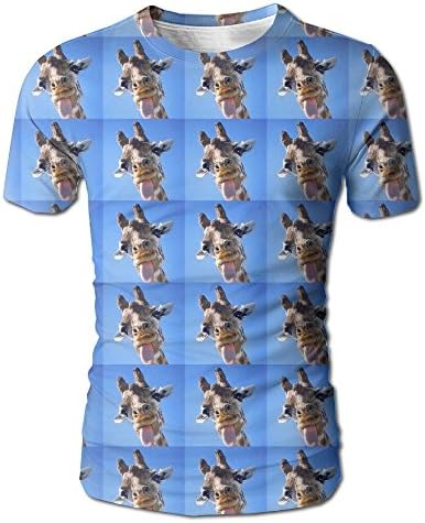Giragffe Wish I Had That Tongue!Funny Man's Summer Fitted Shirts Short Shirt Personality