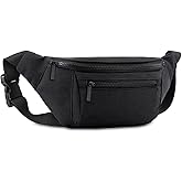 Fanny Pack for Men Women,Crossbody Waist Bag Pack,Belt Bag for Travel Walking Running Hiking Cycling,Easy Carry Any Phone,Wallet (Black)