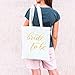 Bridal Party Bags - 5-Pack Canvas Tote Bags, Gold Foil, 100% Cotton Tote for Women, Bridal Shower, Wedding Party Favors, Bridesmaid Gifts, White and Pink