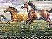 Western Running Horses Braided Rug Runner, Spot Clean, Polyester