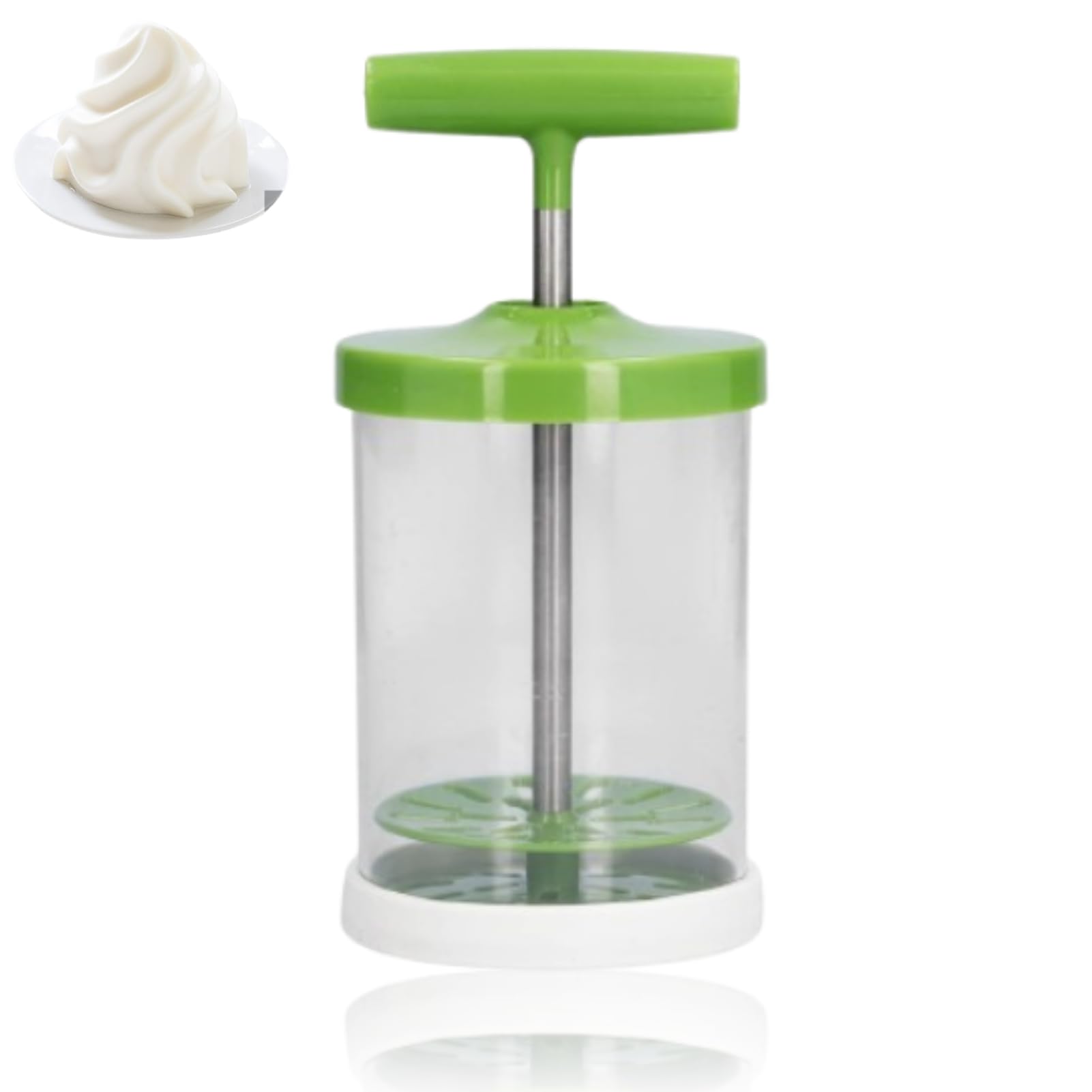 Milk Frother with Press, Manual Milk Creamer Hand Pump Frother Handheld Milk Frothing Pitchers for Milk, Coffee, Cappuccino, Latte, Hot Chocolate