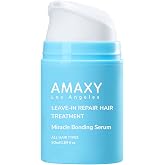 AMAXY Miracle Bonding Serum, Leave-In Hair Repair Treatment for Damaged Bleached Hair &ndash; Bond Protein Repair + Keratin Hair Serum, Frizz Control, Heat Protection, Sulfate Free - 1.69fl oz