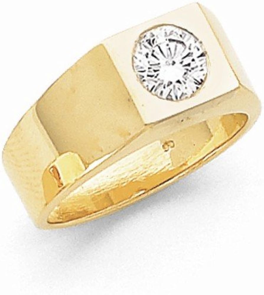 14k 1stone Fancy Polished Mens Diamond Ring Mounting Base Only, No