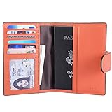 Banuce Women's Genuine Leather Summer Set Colorful Passport Cover
