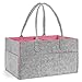 Baby Diaper Caddy Organizer, Nursery Storage Organizer, Portable Changing Table Basket Great Bin for Baby Girls & Boys, Car Travel Tote Bag and Shower Gift by Bubbaloo (Playful Pink)