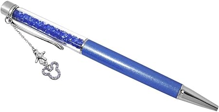 Amazon スワロフスキー ボールペン ディズニー Disney ミニー キラキラ ボールペン ブルー ツイスト式 ディズニー チャーム付き 替え芯 可能 名入れ 不可 並行輸入品 油性ボールペン 文房具 オフィス用品