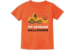 TSTARS Bulldozer Digging Halloween Shirts for Kids Construction Pumpkin Face Toddler Girls Boys T-Shirt