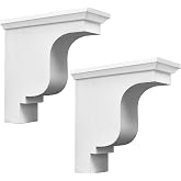 Briwooody 2 Pcs Unfinished Paintable Corbels, 4 1/8 W x 10 1/2 D x 10 1/2 H | Victorian Style, Doorway Trim, Countertop Support, Cabinet Accents, Shelf Brackets, Furniture Details, Renovation Projects