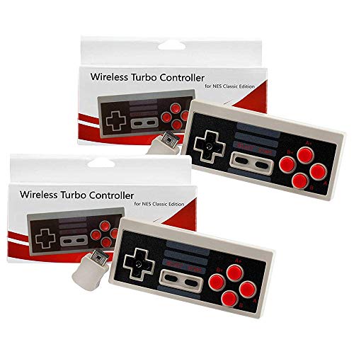 2 Pack NES Classic Wireless Controller, Nintendo Classic Controller Gamepad Joypad for Nintendo NES Classic Edition (NOT for SNES Super Nintendo Classic Edition)