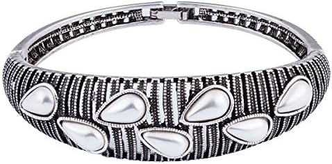 Faenlior Silver Wolf Tooth Retro Vintage Bangle Bracelet Alloy