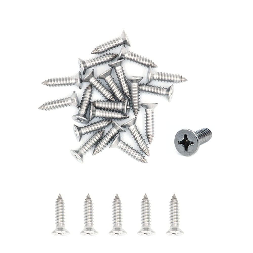 500X NUZAMAS 7G*19 304 Stainless Steel Self-Tapping Screws Cross Flat Countersunk Head Screw Miniature Screw Wood Screw Self-Tapping Screws and Wood Screw(ST3.9 * 19)