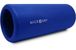 MICRODRY Deluxe Fitness Foam Back Roller for Muscle Relief, Roller for Yoga, Stretching, Deep Tissue Firm Massage & Trigger Point Release, Exercise Workout at Home or Gym, 13x5.3", Blue