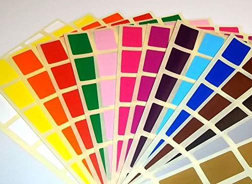 Colour Code Rectangles, Pack of 100, Red, 20 X 30 MM