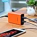 Lumsing Quick Charge 2.0 40W Multi-Port USB Desktop Charging Station Dock with Smart IC Technology, 1 Port QC2.0 + 4 Port with Smart IC Technology, 5 Port USB Desktop Charger for SmartPhones Orange