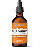 Ultra6 Nutrition Liquid Turmeric Curcumin Extract with Black Pepper - Turmeric Drops with Bioperine - Easy-to-Take Supplements Made in USA (60ml)