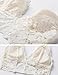 DOBREVA Women's Removable Pads Wire Free Longline Cute Bra Lace Bralette Ivory (Bra) M (34C 34D 36A 36B)