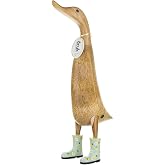 DCUK Natural Wooden Ducklet with Wild Lemon Boots &ndash; Hand-Carved Bamboo Root Ornament