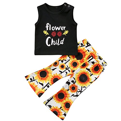 Toddler Kids Baby Girl Outfit Sleeveless T-Shirt