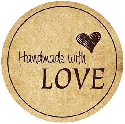 24 Aufkleber Handmade With Love I Dv 047 I O 4cm I Auf Einem Din A4 Bogen I Sticker Beige Creme Vintage Fur Geschenktuten Banderole Gastgeschenk Amazon De Kuche Haushalt