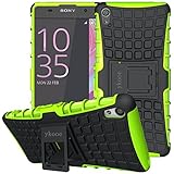Sony Xperia XA Case, ykooe (Armor Series) Heavy Duty Protection Hybrid Shockproof Dual Layer Protective Case Cover With Stand for Sony Xperia XA (Green)