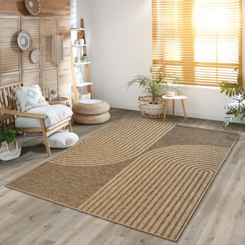 The Carpet Kansas - Stilvoller Teppich Im Jute-Look, Ideal Für Wohnzimmer, Esszimmer &Amp; Flur, Pflegeleicht Und Wetterbeständig Für Indoor &Amp; Outdoor, Ca. 60 X 90 Cm