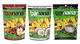 Barnana Organic Chewy Banana Bites 3 Flavor Variety Bundle: (1) Barnana Apple Cinnamon, (1) Barnana Coffee, and (1) Barnana Coconut, 3.5 Oz. Ea. (3 Bags Total)