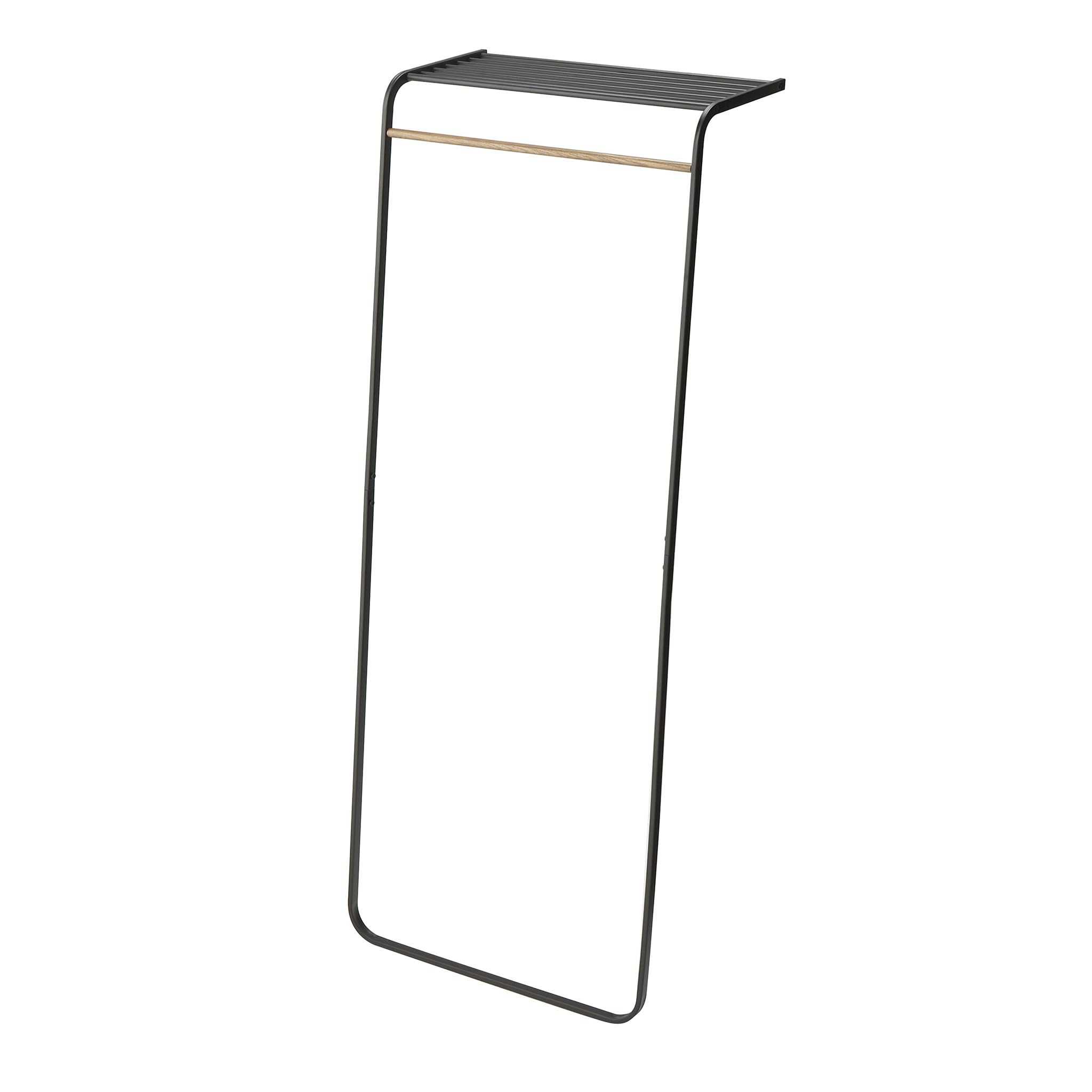 Yamazaki TOWER LEANING COAT HANGER WITH SHELF BK, black