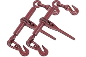 Mytee Products (2 Pack) Ratchet Chain Binder 1/4" - 5/16" Chain Binders Tie Down Hauling Red