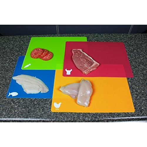 CounterArt Flexible Cutting Mat with Food Icons, Set of 4 Home & Kitchen, Kitchen & Dining, Cutlery & Knife Accessories, Cutting Boards