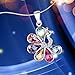 Pealrich Peacock Fashion Jewelry Peafowls Pendant Love Necklace With Swarovski Crystal, Mothers Day Gifts for Women/Girlfriend (Multicolor)