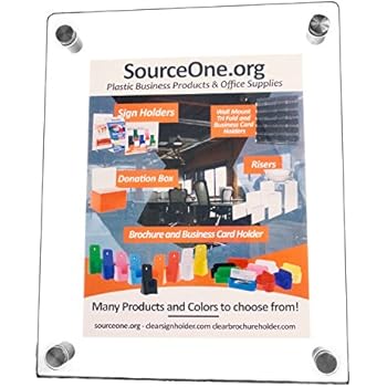 Source One Deluxe Premium Quality Ez-Load Standoff Clear Acrylic Sign Holders (8.5 x 11, Portrait)