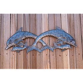 It's Cactus Dolphin Wall Décor, Leaping Dolphins, Nautical Tropical Beach Wall Hanging Art, Decorative Coastal Plaques… 51abJupH9aL