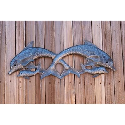 It's Cactus Dolphin Wall Décor, Leaping Dolphins, Nautical Tropical Beach Wall Hanging Art, Decorative Coastal Plaques… 51abJupH9aL