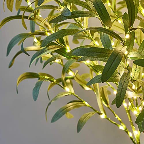 LITBLOOM Lighted Olive Tree 4FT 160 Fairy Lights, Faux Plant Tree with