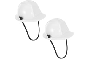 HOMOCONO 2Pcs Mini Pet Safety Helmet with Adjustable Spring Rope Lightweight Construction Hard Hats for Small Dogs Cats Dolls