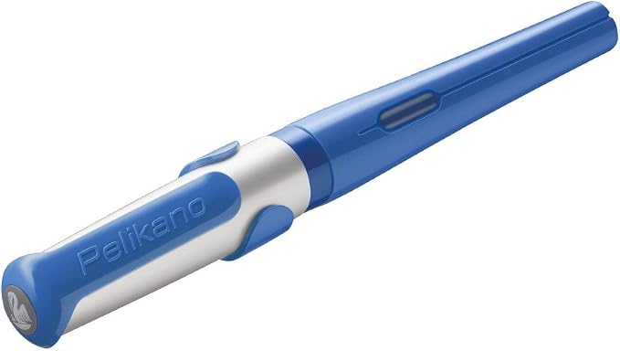 Pelikan Pelikano Stylo-Plume Gaucher Taille L – Noir Mat, Plume Acier Robuste, Prise Caoutchoutée Confortable