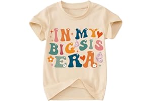 QMH Promoted to Big Sister Shirts for Girls in My Big Sister Era Graphic T-Shirt Toddler Baby Girls Announcement for Girls