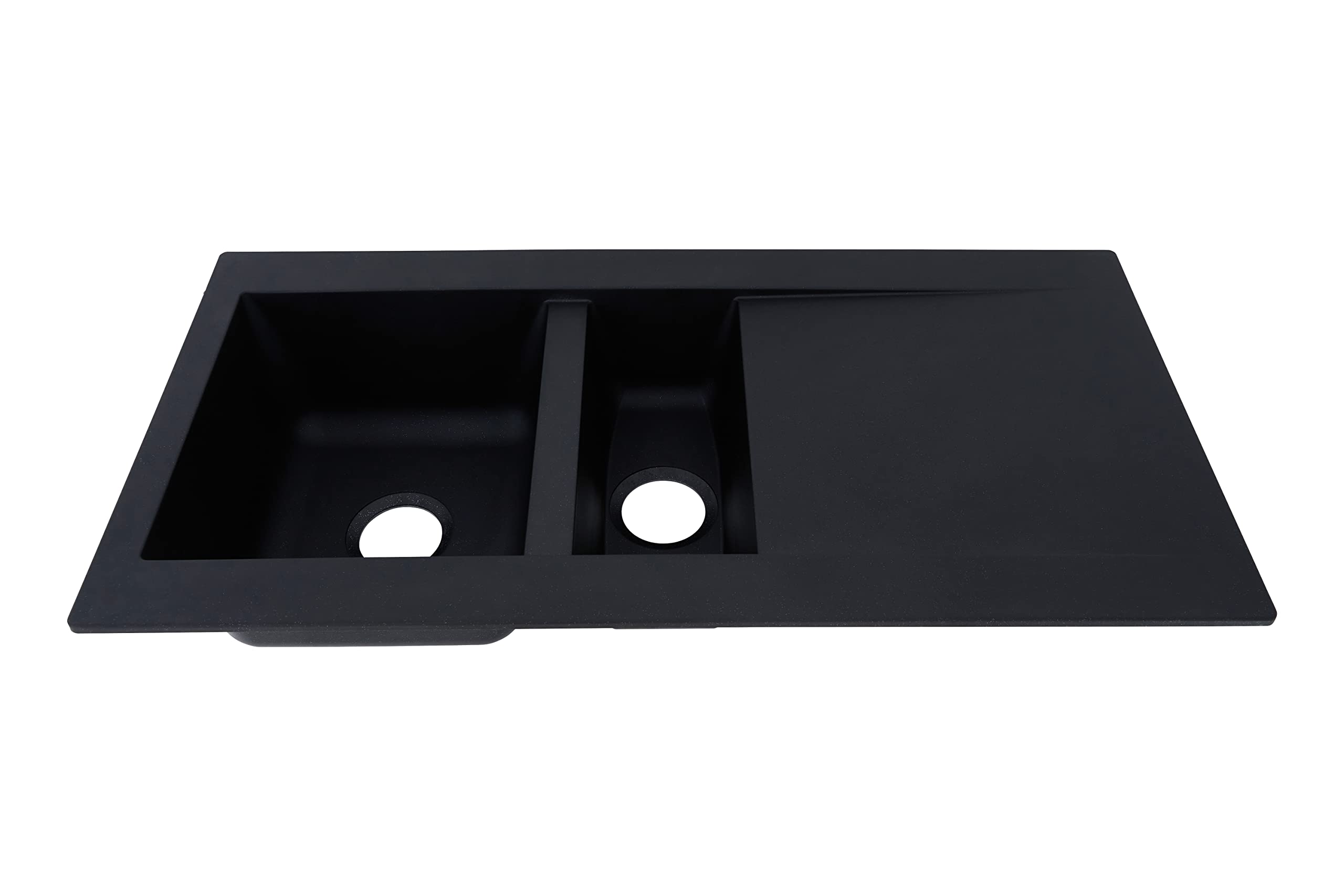 Respecta Denver mineralite sink in black / 1 basin built-in sink in 100 x 50 cm / sink suitable for base cabinets from 60 cm wide