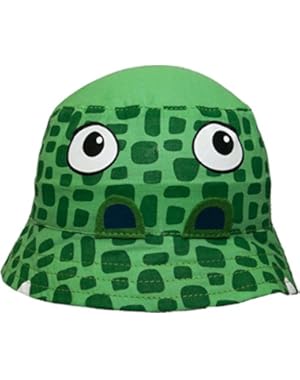 Boy's Alligator Croc Eyes Hat Sun Summer Protection Cotton Round Bucket Sunhat Tembel Cap
