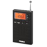 PRUNUS Pocket Radio AM FM, Digital Radio Battery