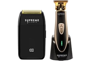 Supreme Trimmer 2-in-1 Crunch Lite Foil Shaver & T-Shaper Trimmer | ST5210 Beard Trimmer & STF600 Electric Razor | Travel Hair Trimmer Set | Black & Gold