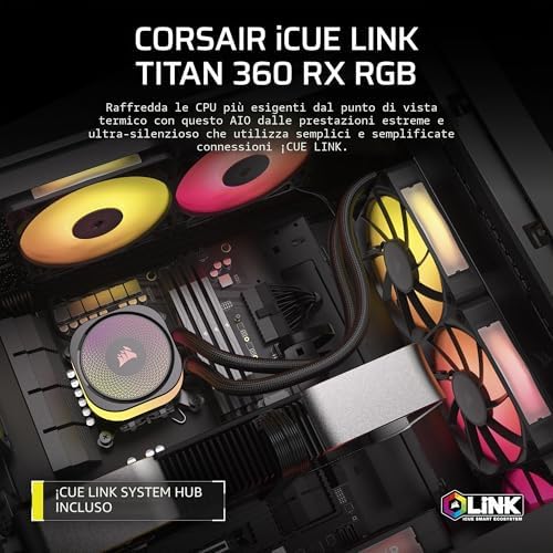 iCUE LINK TITAN 360 RX RGB Raffreddatore CPU a Liquido – Nero