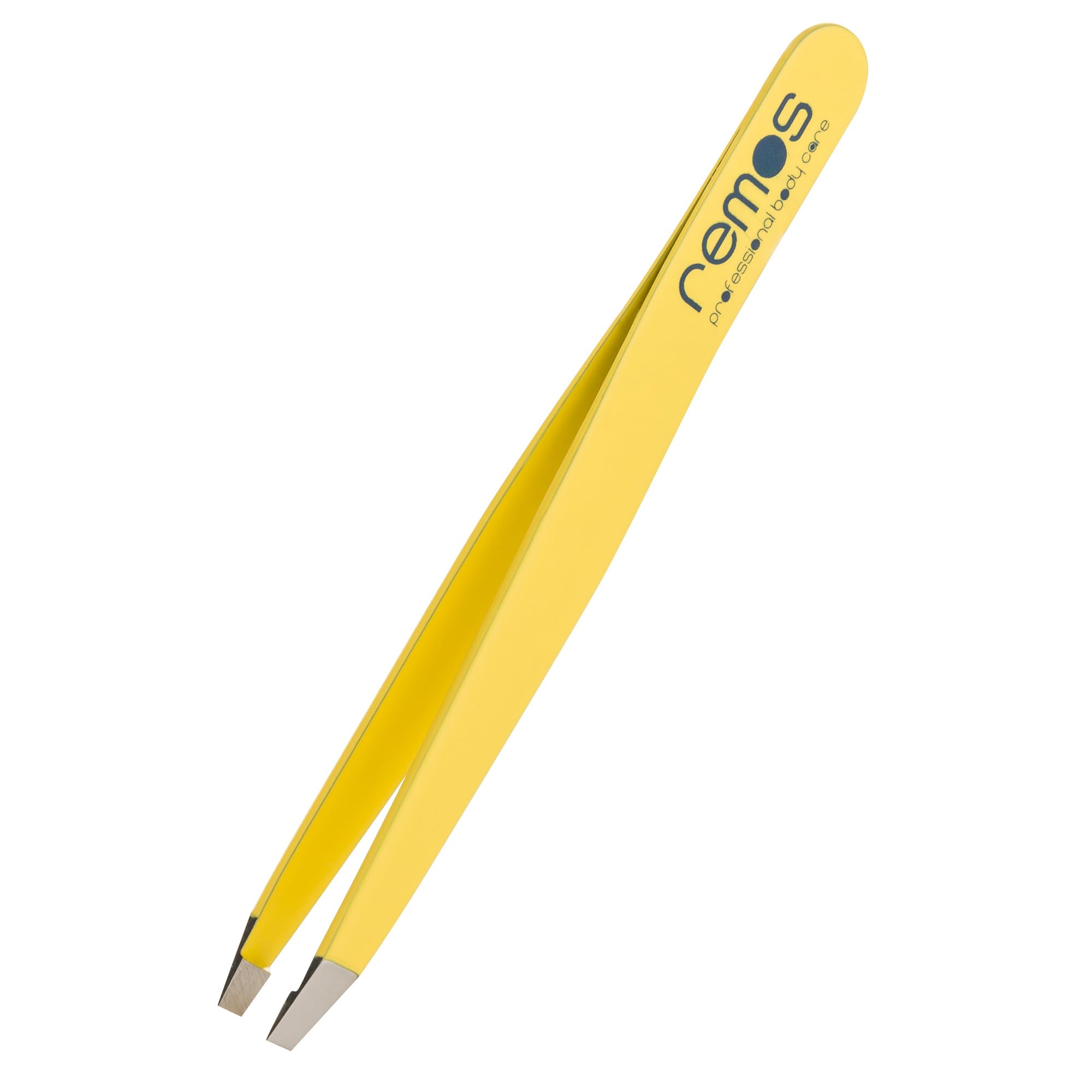 REMOS Professional Eyebrow Tweezers with Straight Tip - Stainless 9.5 cm Yellow