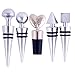 Stainless Steel Wine Bottle Stoppers (5 Pack) by Air Nebula | Elegant Beverage Plugs | Airtight Seal