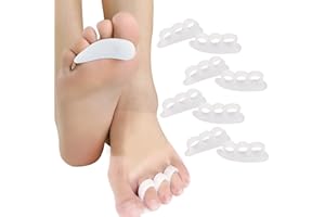 Reppkyh 8Pcs Gel Hammer Toe Crest Pads - 3 Loops Soft Silicone Hammertoe Support Crest Cushion - Corrector and Straightener f