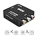 RCA to HDMI, GANA 1080P Mini RCA Composite CVBS AV to HDMI Video Audio Converter Adapter Supporting PAL/NTSC with USB Charge Cable for PC Laptop Xbox PS4 PS3 TV STB VHS VCR Camera DVD primary